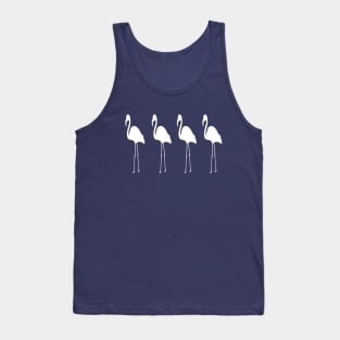 Flamingos in White Silhouette With Customizable Background Color Tank Top